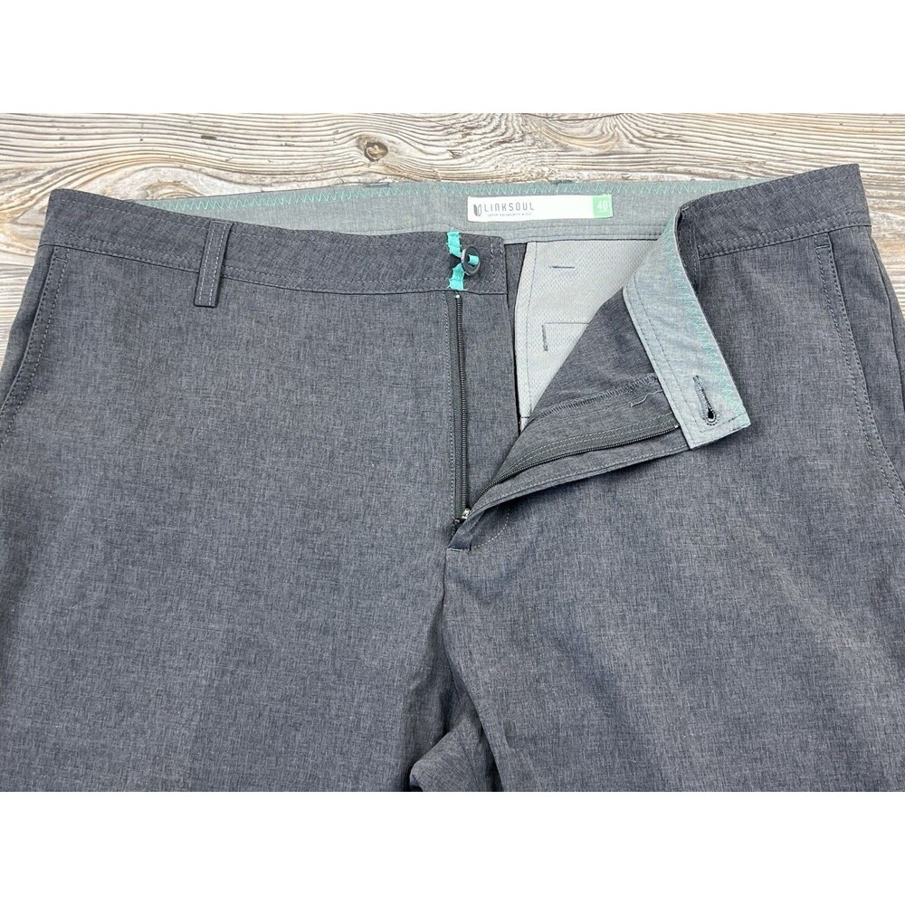 Linksoul Golf Pants Mens 40/29 Gray Lightweight Stretch Flat Front Casual - Picture 3 of 13